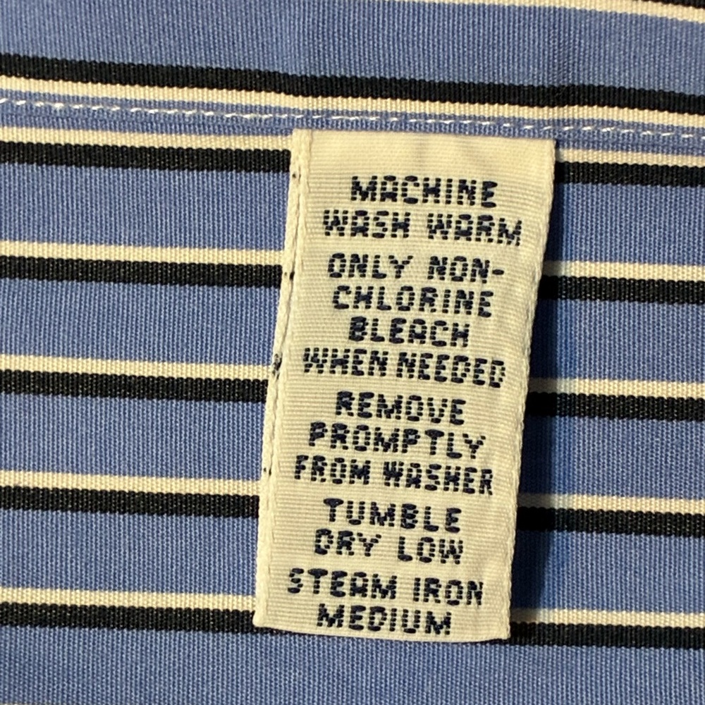 Polo by Ralph Lauren Men's Estate Classic Blue Pinstripe Dress Shirt - Picture 12 of 14
